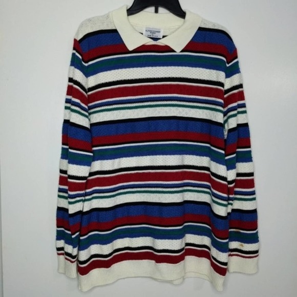 Vintage Tops - 1X Plus Alfred Dunner Sweater Vintage Stripe Top W